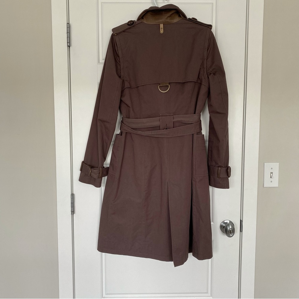Mackage Brown Canvas & Leather Convertible Trench Coat / Vest - Picture 2 of 15